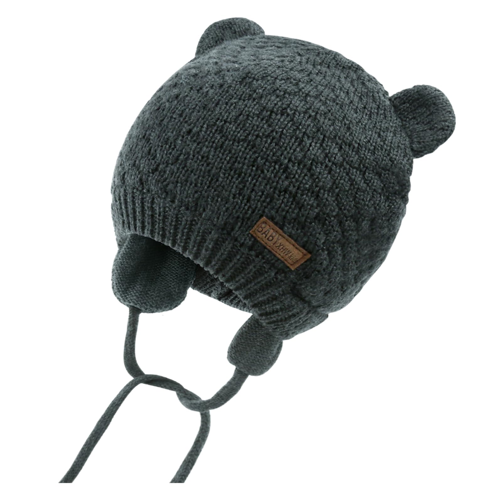 XIAOHAWANG Baby Hat - Cute Bear Earflap Beanie for Toddlers, Warm Winter Hat for Boys & Girls, Soft Knit Hat for Fall & Winter Outdoor Activities