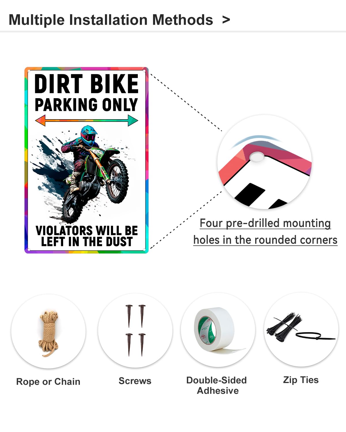 Dirt Bike Accessories & Decor - ALKB Dirt Bike Parking Only Sign - Perfect Motocross Gifts for Boys & Riders - Ideal for Garage, Bedroom, or Man Cave Decor