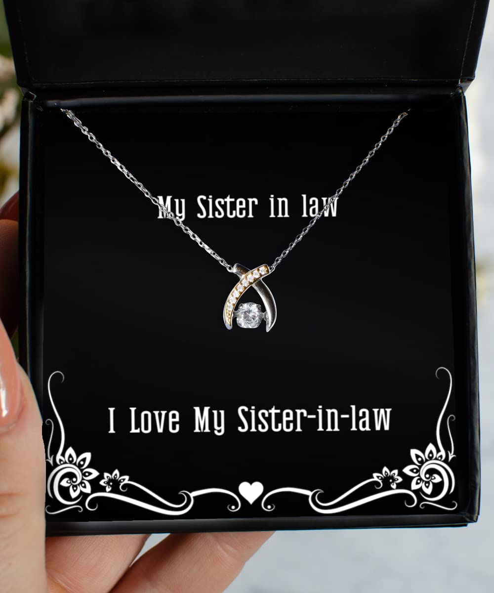 Reusable Sister-in-Law Wishbone Dancing Necklace - I Love My Sister-in-Law Motivational Jewelry Gift - Perfect for Birthdays, Anniversaries & Sister Appreciation