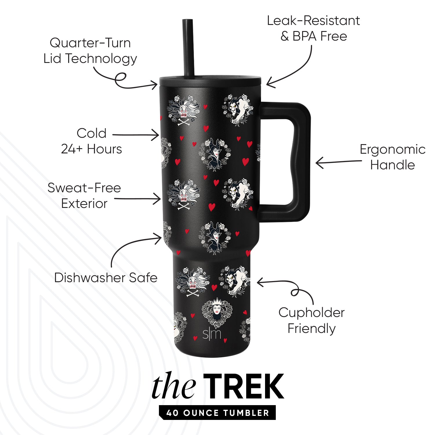 Disney Trek Tumbler 40Oz Stainless Steel Vacuum Insulated Water Bottle with Lid - Perfect for Hiking, Camping & Outdoor Adventures