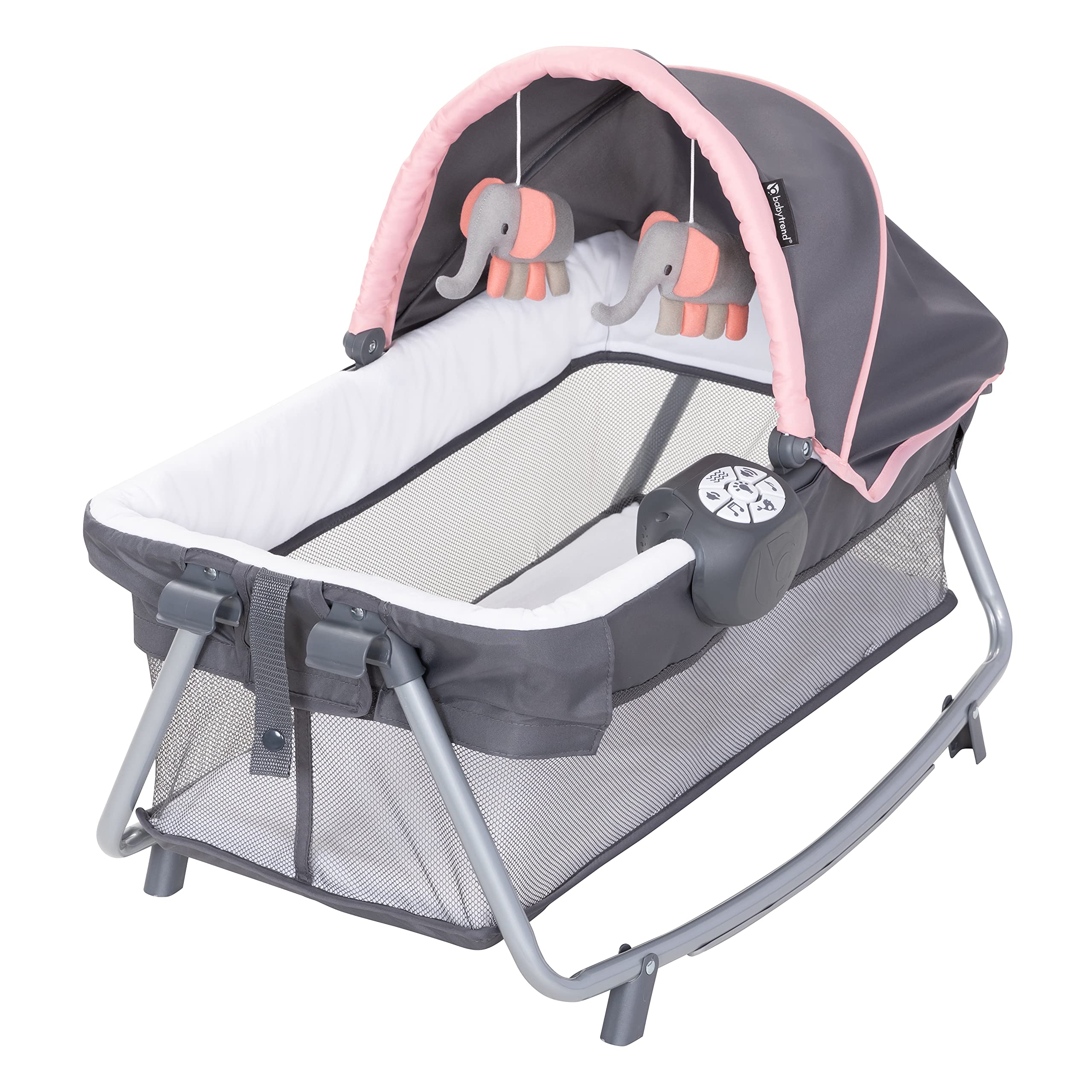 Baby Trend Lil' Snoppe Deluxe III Portable Infant Bassinet - Soft Pink for Newborns | Perfect for Nursery, Bedroom & Travel Use
