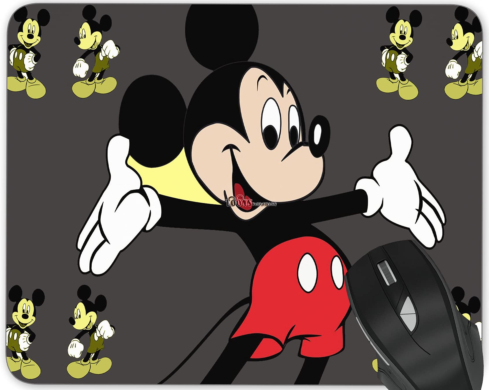 YTMYAN Disney Mickey Mouse Gaming Mouse Pad - Non-Slip Rubber Base, Personalized Design Office Mouse Mat for PC & Laptop - Perfect for Gaming, Work & Home Office Setup