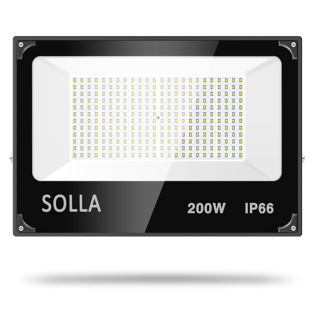 SOLLA 2 Pack 200W LED Flood Lights - 20000LM 6000K Daylight White Waterproof Outdoor Security Lights for Yard, Garden, Garage, Rooftop - Perfect for Landscape Lighting, Building Facades & Parking Lot Illumination