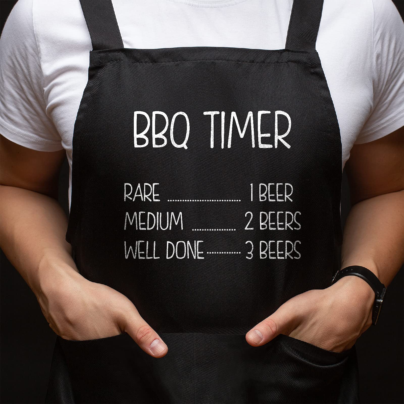 Funny BBQ Aprons for Men - Durable & Adjustable Grilling Apron with Pocket - Perfect Gift for BBQ Lovers, Outdoor Cooking & Backyard Parties