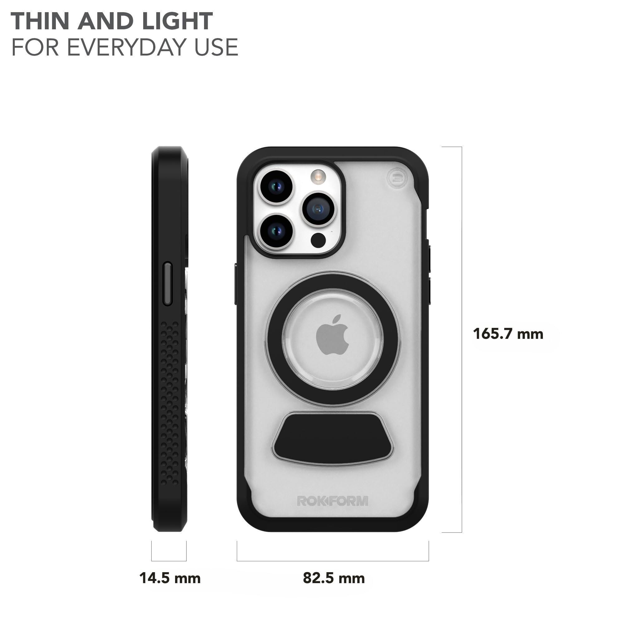 Rokform Clear Eagle 3 Series iPhone 15 Pro Max Case - Slim Dual Magnetic Drop Tested Armor for Everyday Protection & Active Lifestyles