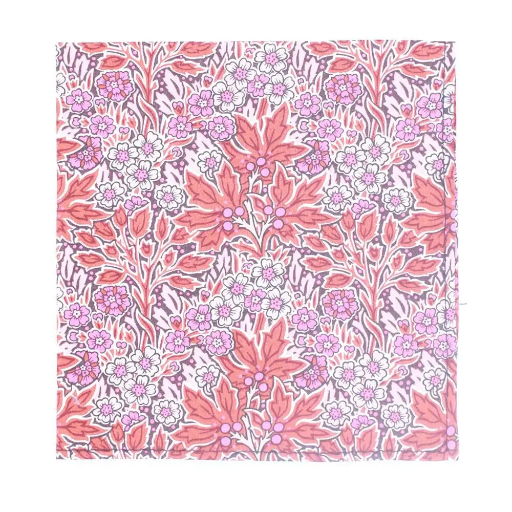 LA Smith Aubrey Forest Tie and Pocket Square Set - Premium Liberty Fabric for Men - Perfect for Weddings, Business Meetings & Formal Events