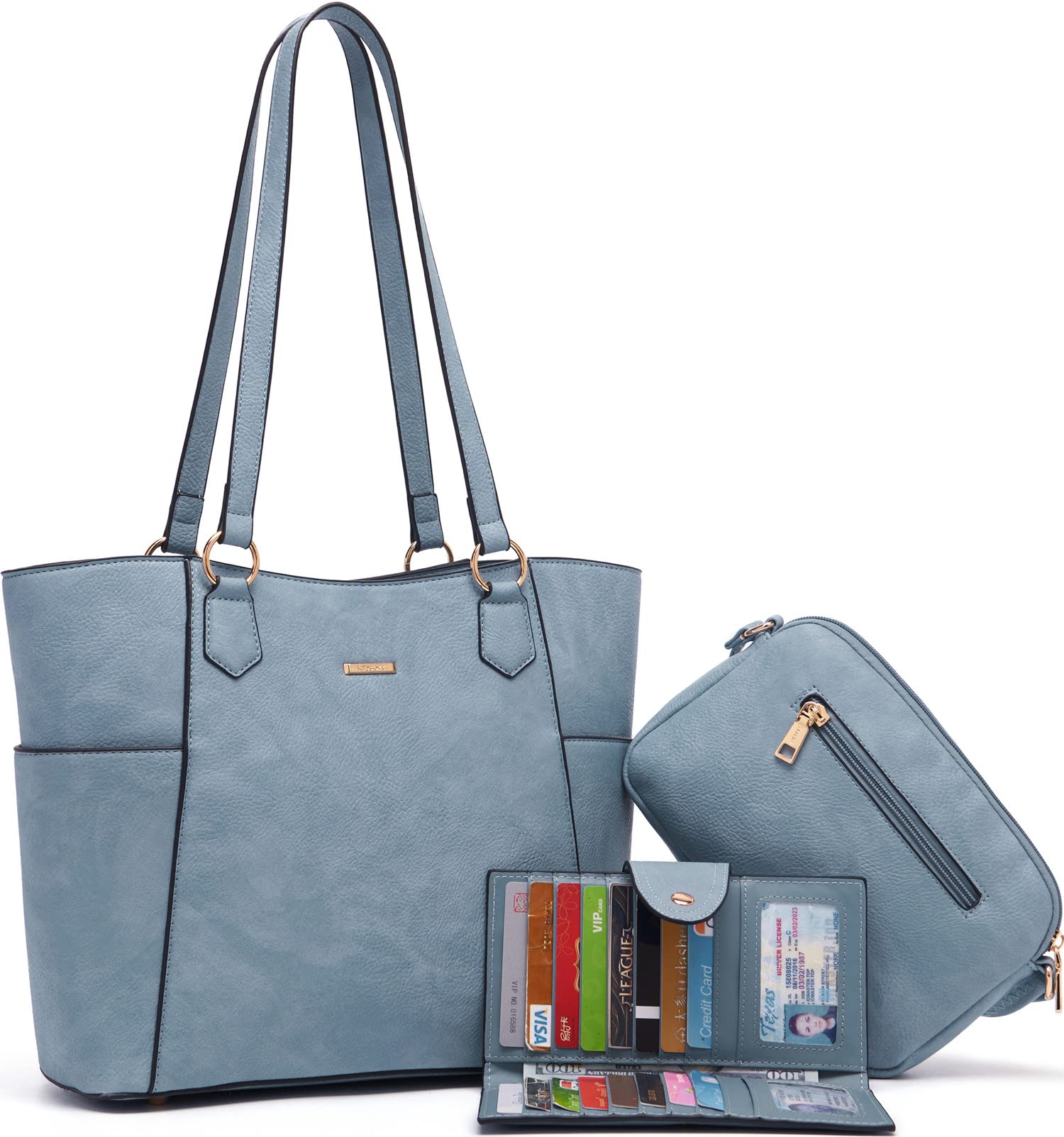 Women's Tote Handbags Set - Large Shoulder & Crossbody Purse for Work & Travel