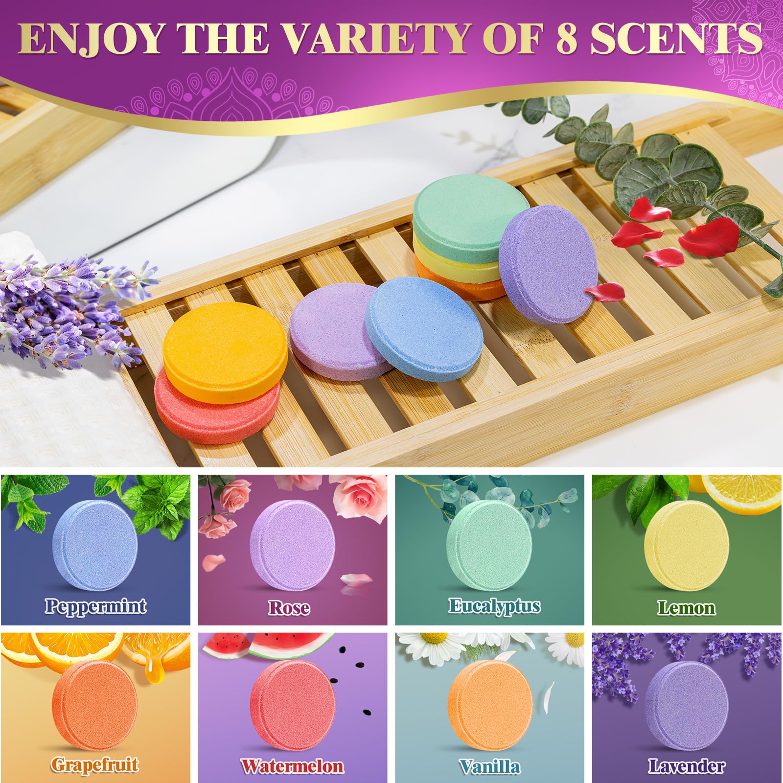Aromatherapy Shower Steamers - 8 Pack Relaxing Shower Bombs with Essential Oils for Stress Relief & Spa Experience | Perfect Mothers Day Gifts, Birthday Presents for Women, Easter Basket Stuffers | Ideal for Bath Time Relaxation, Self-Care Routine & Home Spa Nights