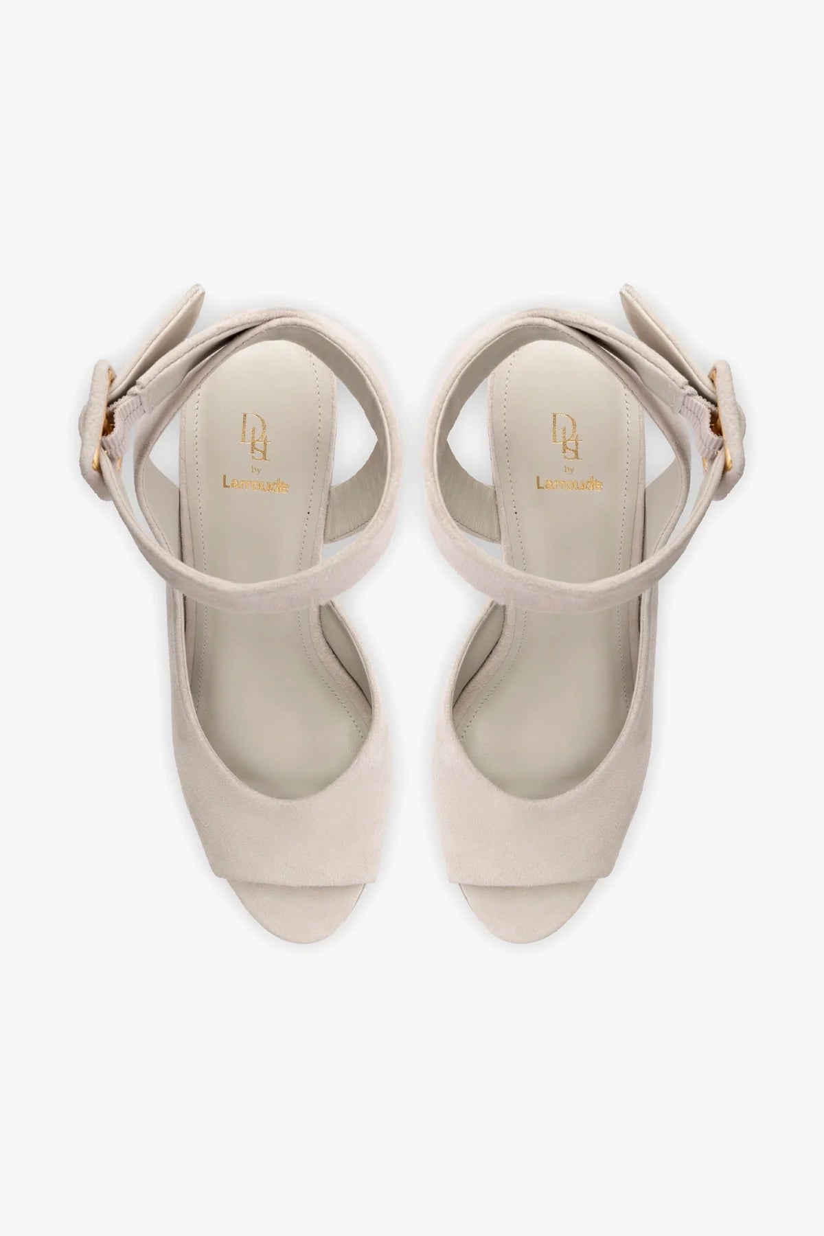 Deena By Larroudé Women's Wedge Sandal in Mushroom Grey Suede - Comfortable Summer Shoes for Beach, Vacation & Casual Outings
