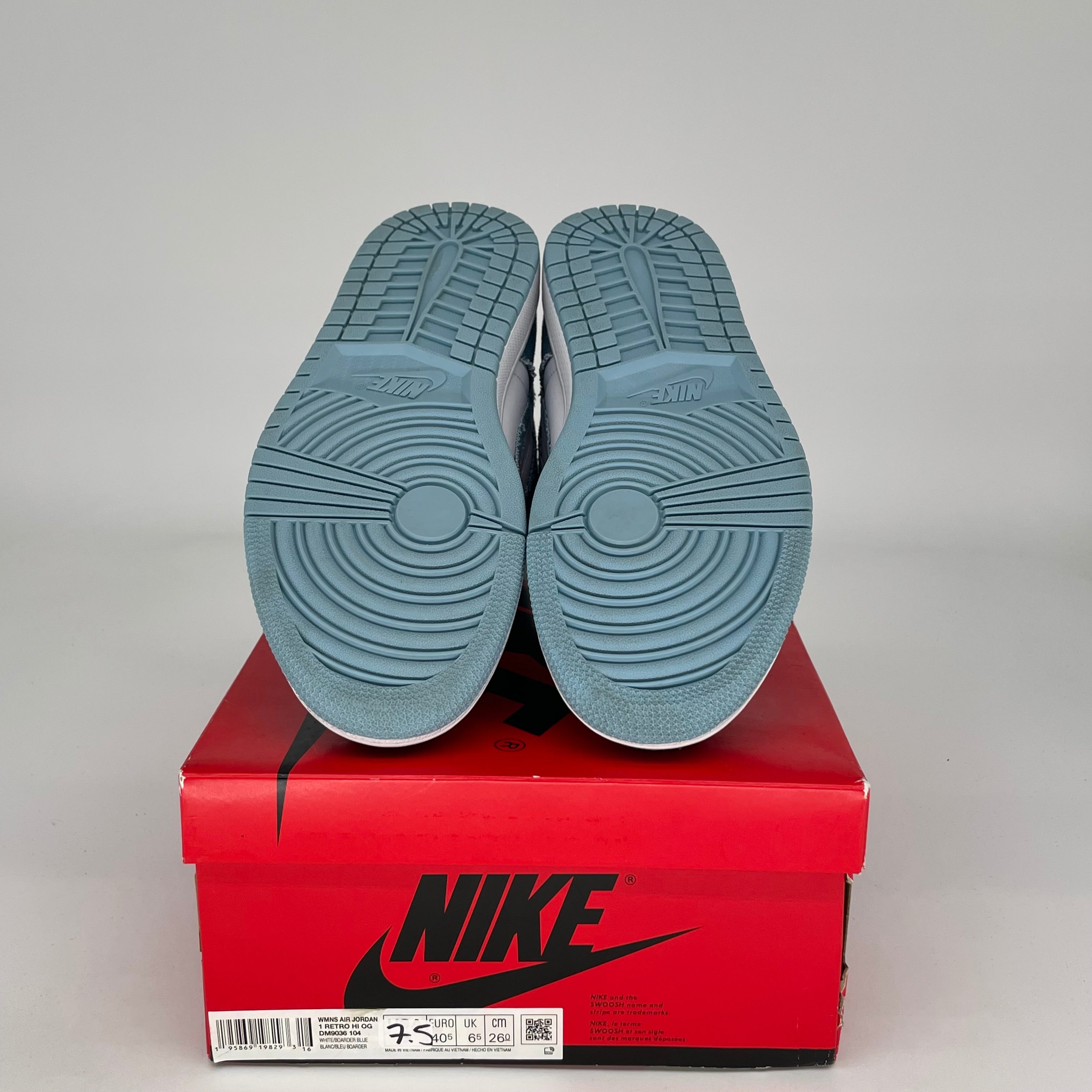 AIR JORDAN 1 DENIM Women's Sneakers - Size 7.5/9W (DM9036-104) | Retro High-Top Basketball Shoes for Women | Perfect for Casual Wear, Street Style & Sneaker Collectors