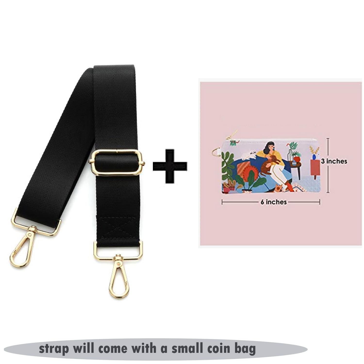 Senral Adjustable Handbag Straps - Silver Clip Crossbody Bag Strap Replacement for Canvas Bags, Luggage, Laptop & Duffle Bags | Perfect for Travel, Work & Everyday Use