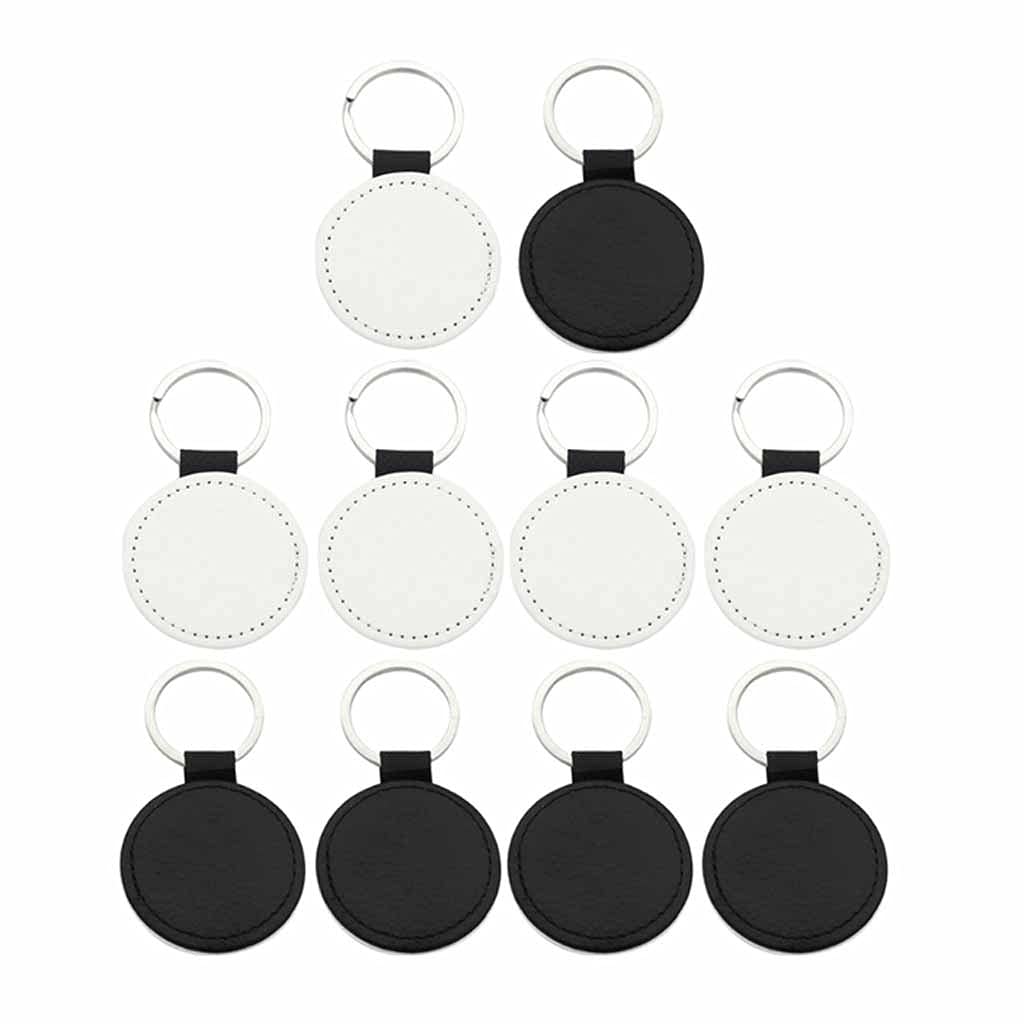 UXZDX CUJUX 10Pcs Leather Keychains Blank Heart Round Square Keychains Sublimation Heat Transfer Keychains Kit (Color: C) - Customizable for Personal and Corporate Gifts