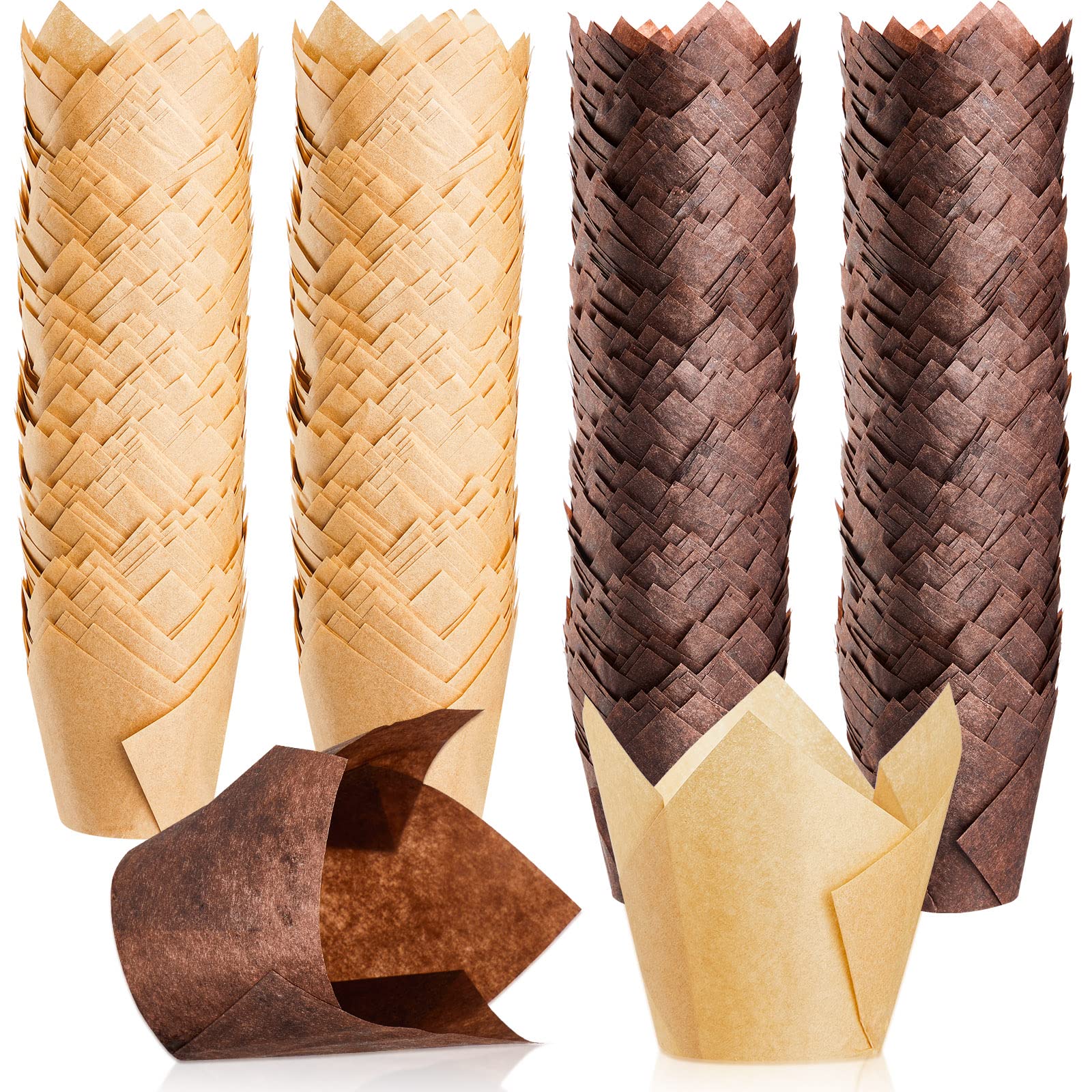 800 Pcs Tulip Cupcake Liners - Greaseproof Baking Cups for Muffins, Cupcakes & Desserts - Perfect for Parties, Weddings, Birthdays & Baby Showers (Simple Style) - Ideal for Home Baking, Holiday Treats & Special Occasions