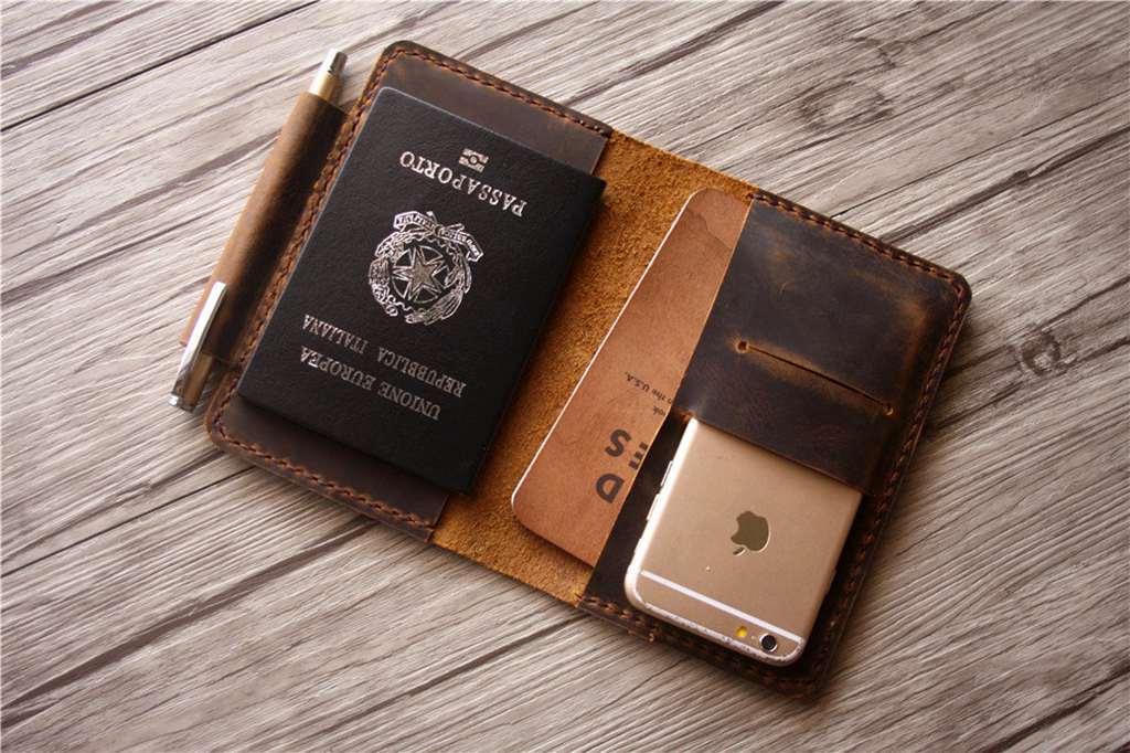 Custom Leather Passport Holder - Personalized Name Engraved RFID Blocking Travel Wallet for Men & Women - Perfect for Airports, Business Trips & Vacations