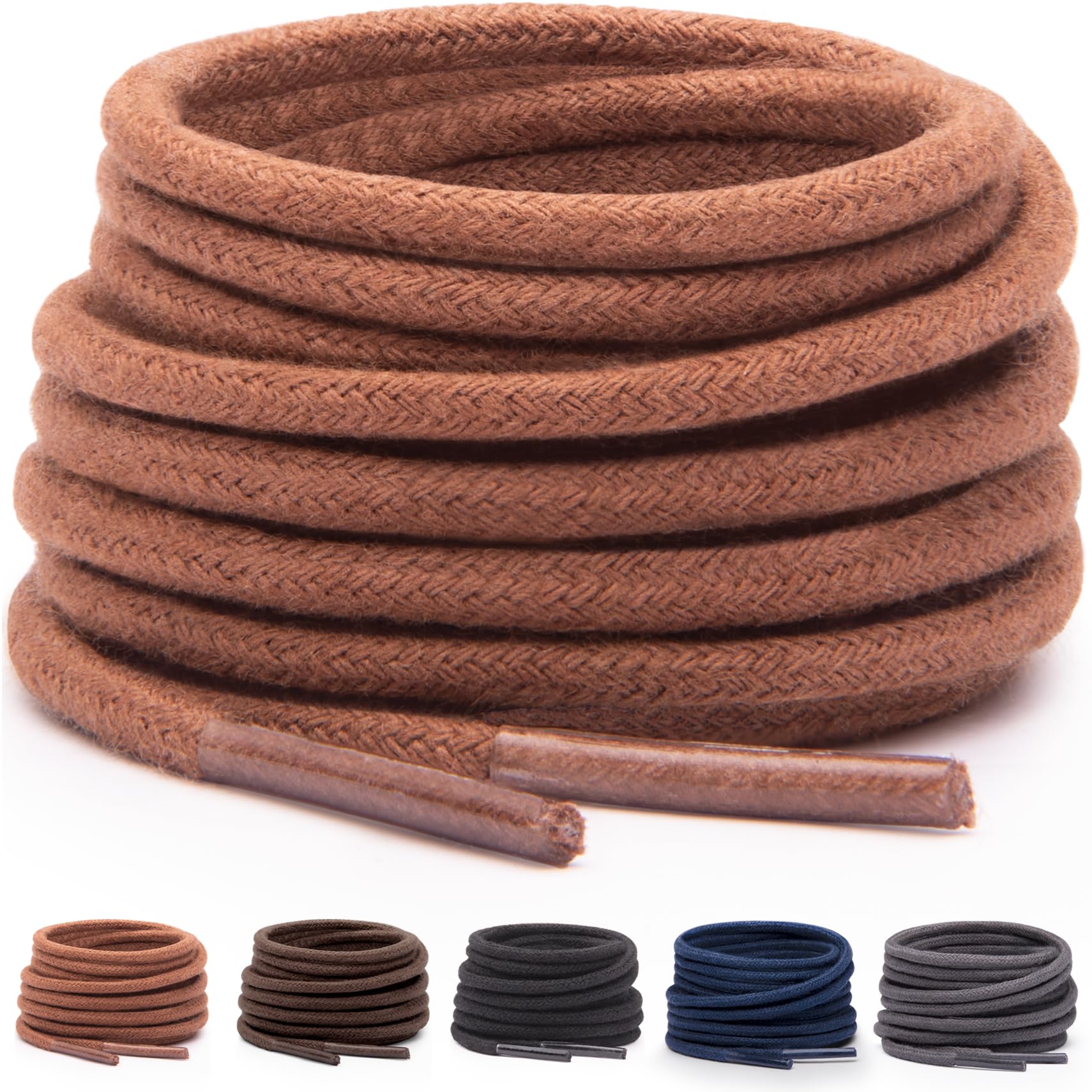 Premium Dress Shoe Laces for Men - Round Oxford Shoelaces (Multiple Lengths & Colors) - Perfect for Business, Formal & Wedding Attire