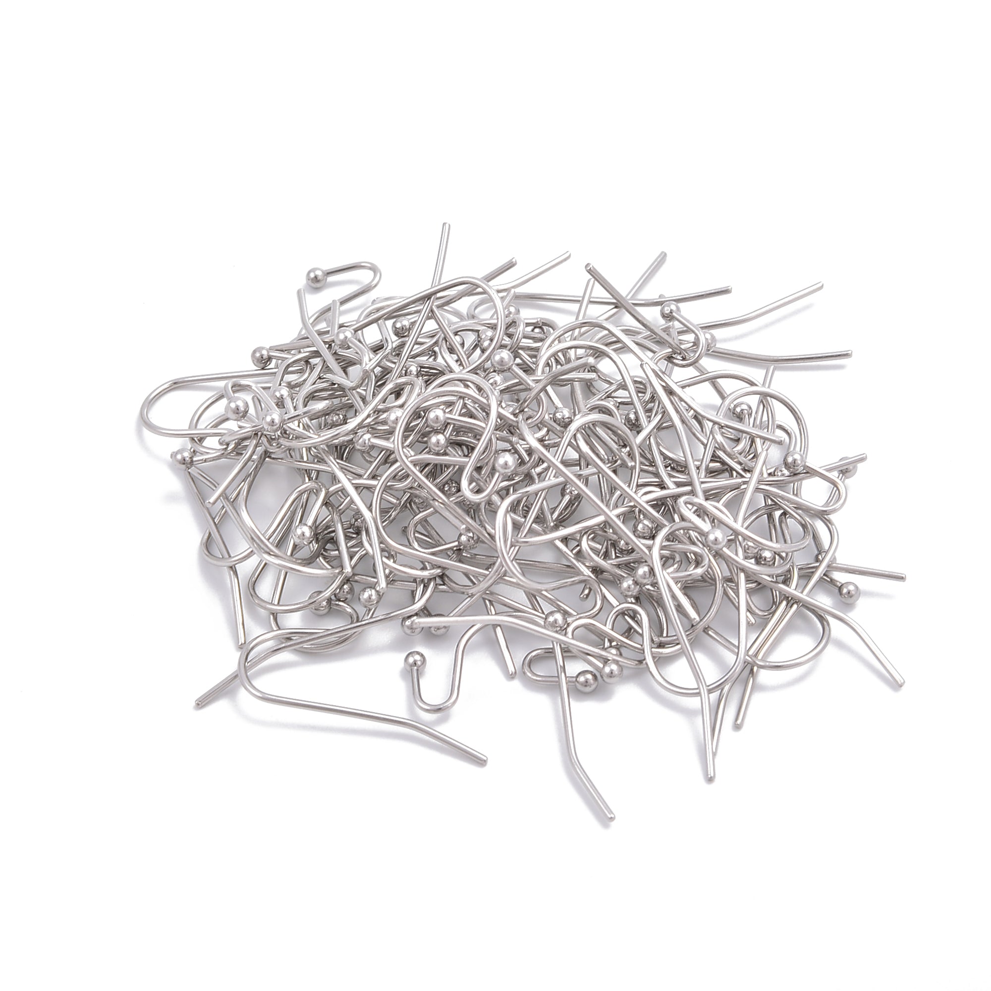 304 Stainless Steel Earring Hooks - 14x20mm (80pcs/Bag) - Hypoallergenic Jewelry Findings for DIY Earrings, Necklaces & Craft Projects