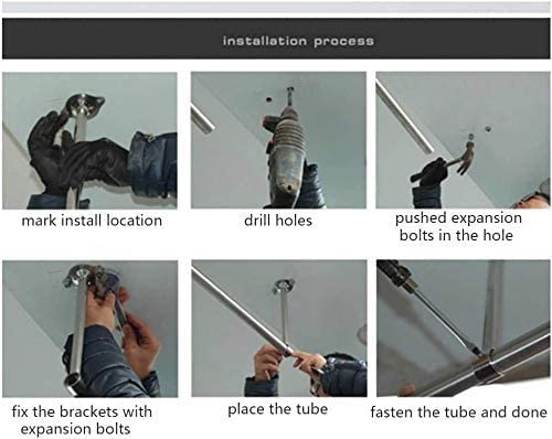 Yinpecly Adjustable Shower Curtain Rod - 0.63