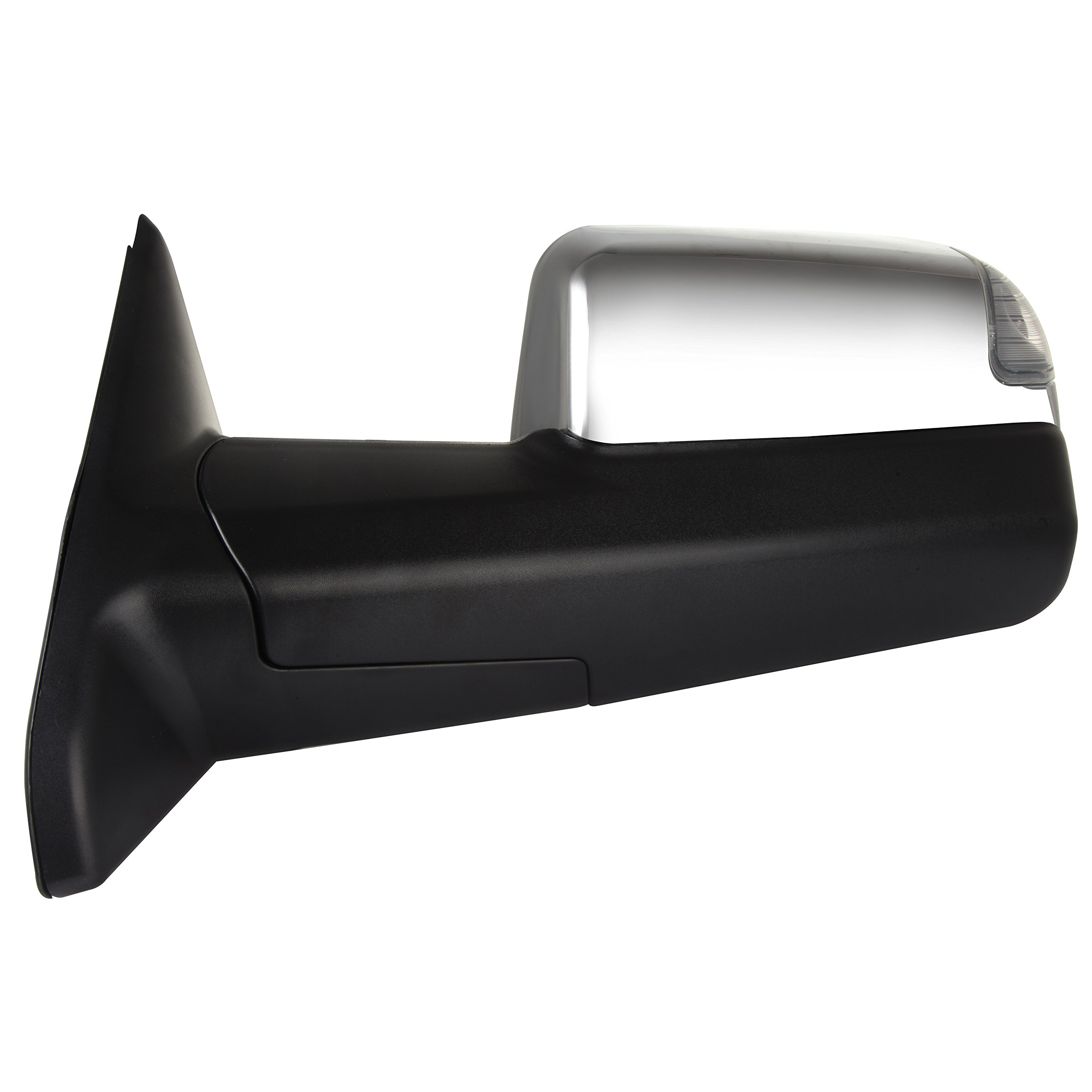 LUJUNTEC Power Heated Towing Mirrors Replacement for 2011-2016 Dodge Ram 1500/2500/3500 - Chrome Pickup Truck Side Mirrors with Turn Signal & Puddle Light (Driver Left & Passenger Right) - Perfect for Towing, Night Driving & Off-Road Adventures
