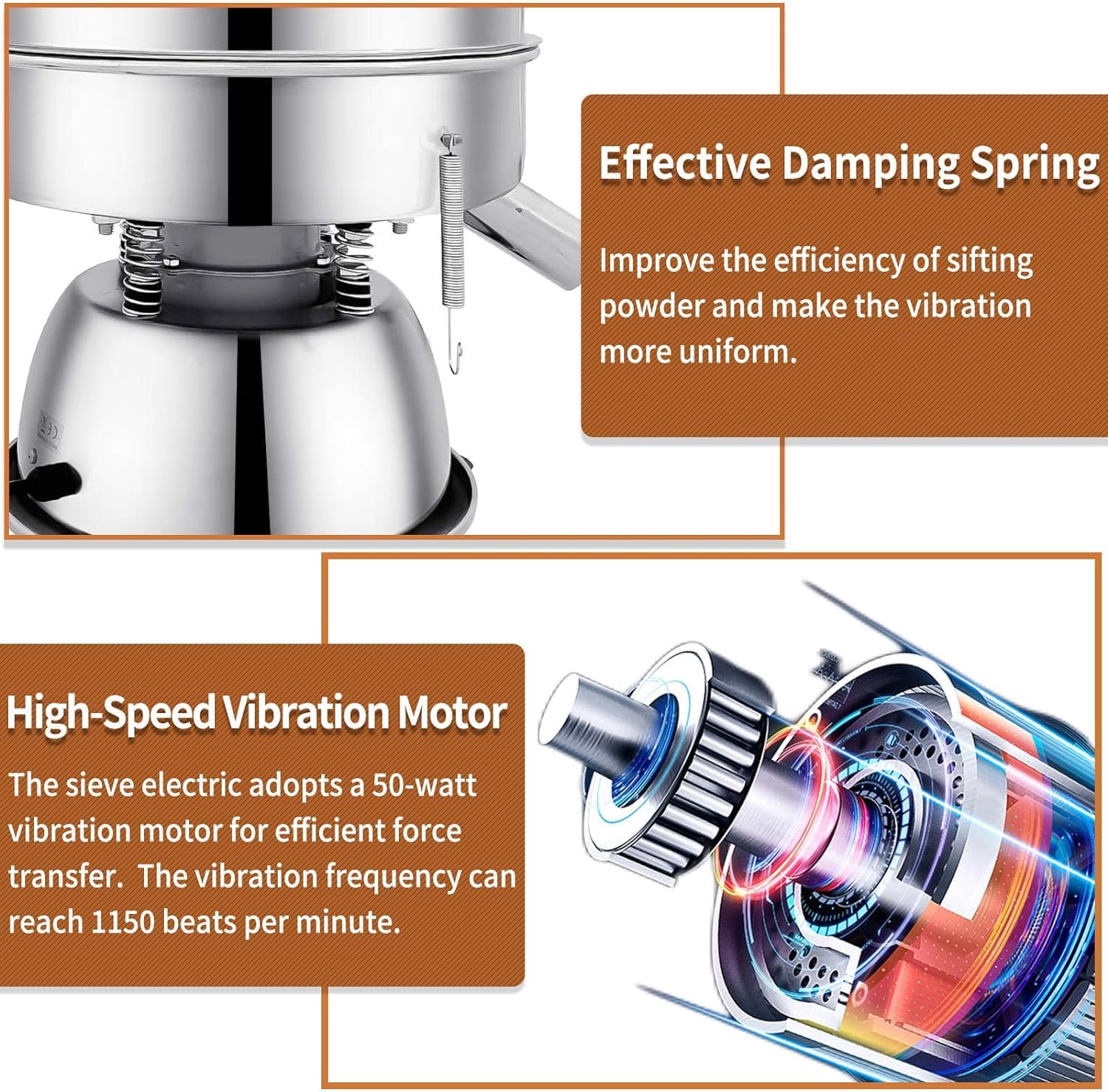 Electric Automatic Vibrating Sieve Shaker Machine - 40 Mesh & 60 Mesh Flour Sifter for Baking, Herbal Powder, Spices | 110V 55W | Perfect for Home Kitchens, Bakeries & Herbal Medicine Preparation