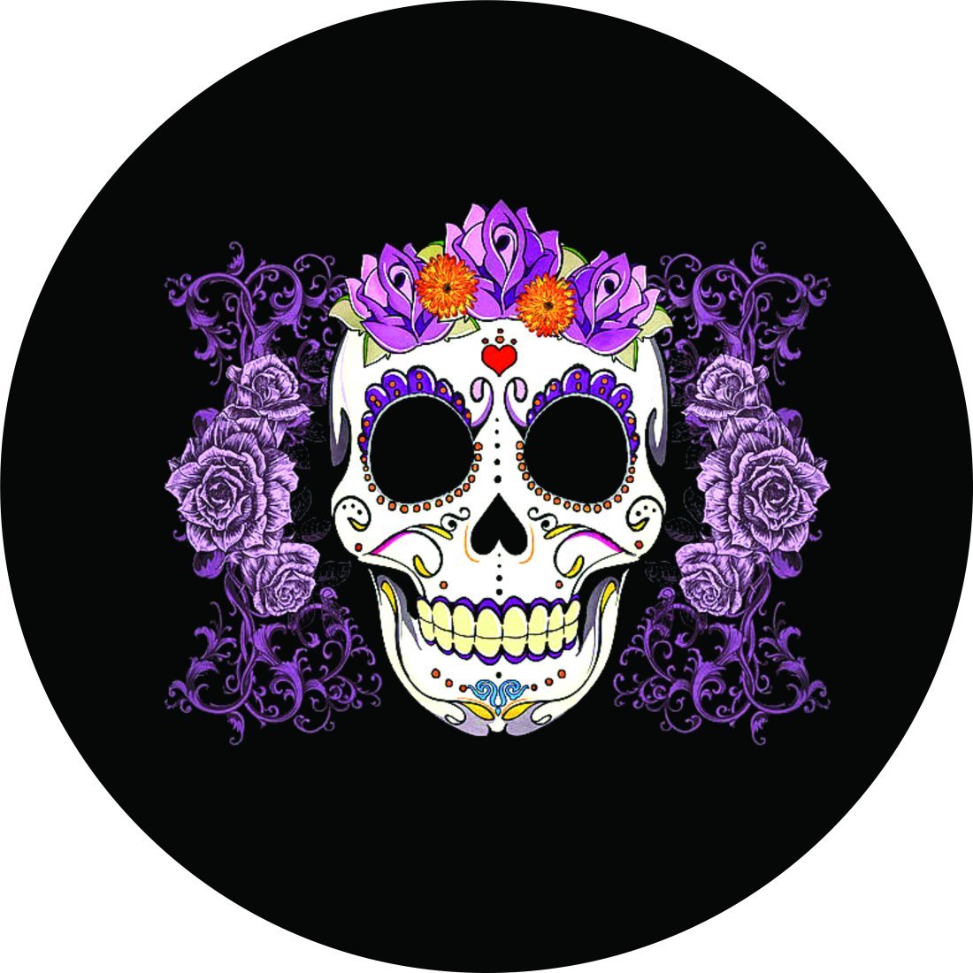 CustomGrafixTireCovers™ Purple Sugar Skull Tire Cover 26