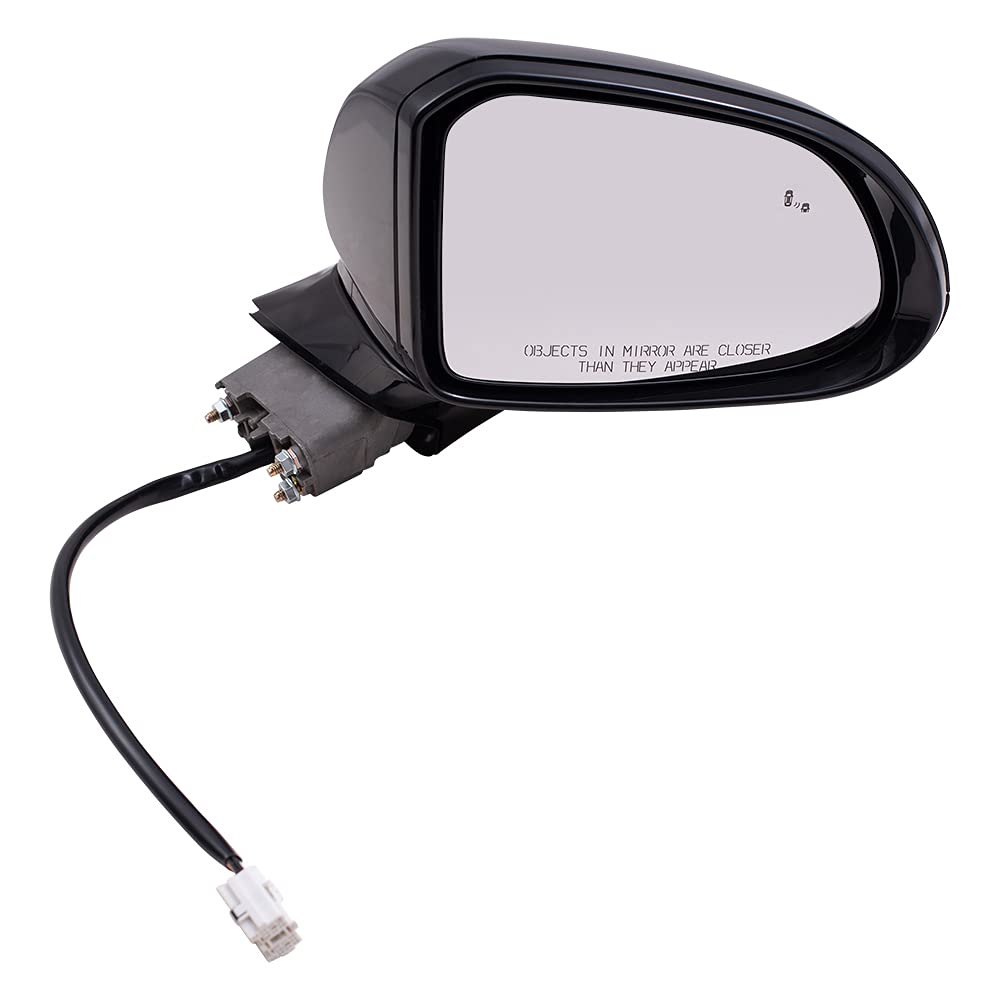 Brock Replacement Power Side Mirrors for 2019 Hyundai Santa Fe - Textured Black Heated Driver & Passenger Mirrors (No Turn Signal/Camera) | Perfect for Winter Driving & Enhanced Visibility