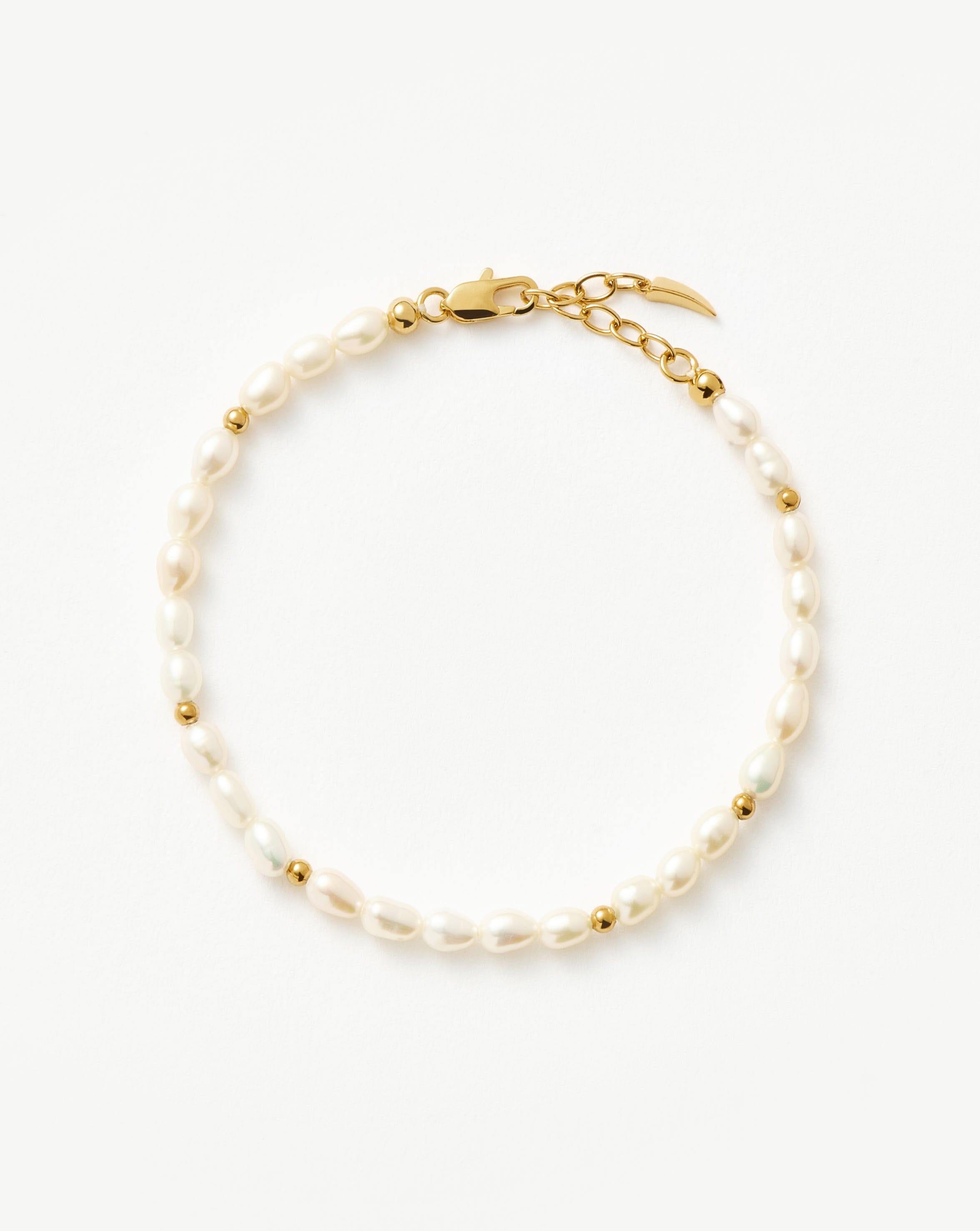 18k Gold Plated Seed Pearl Beaded Bracelet for Women - Elegant Pearl Jewelry Gift for Birthday, Anniversary & Special Occasions