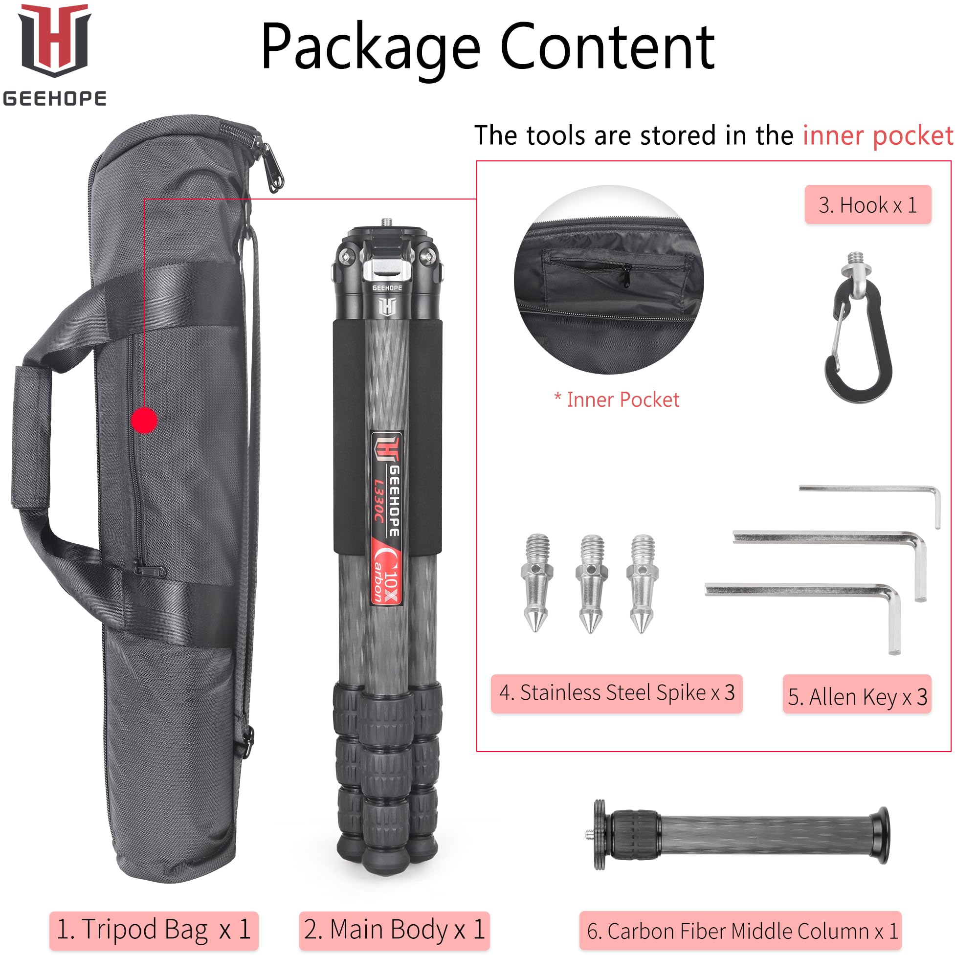 L330C Carbon Fiber Tripod - 1.3