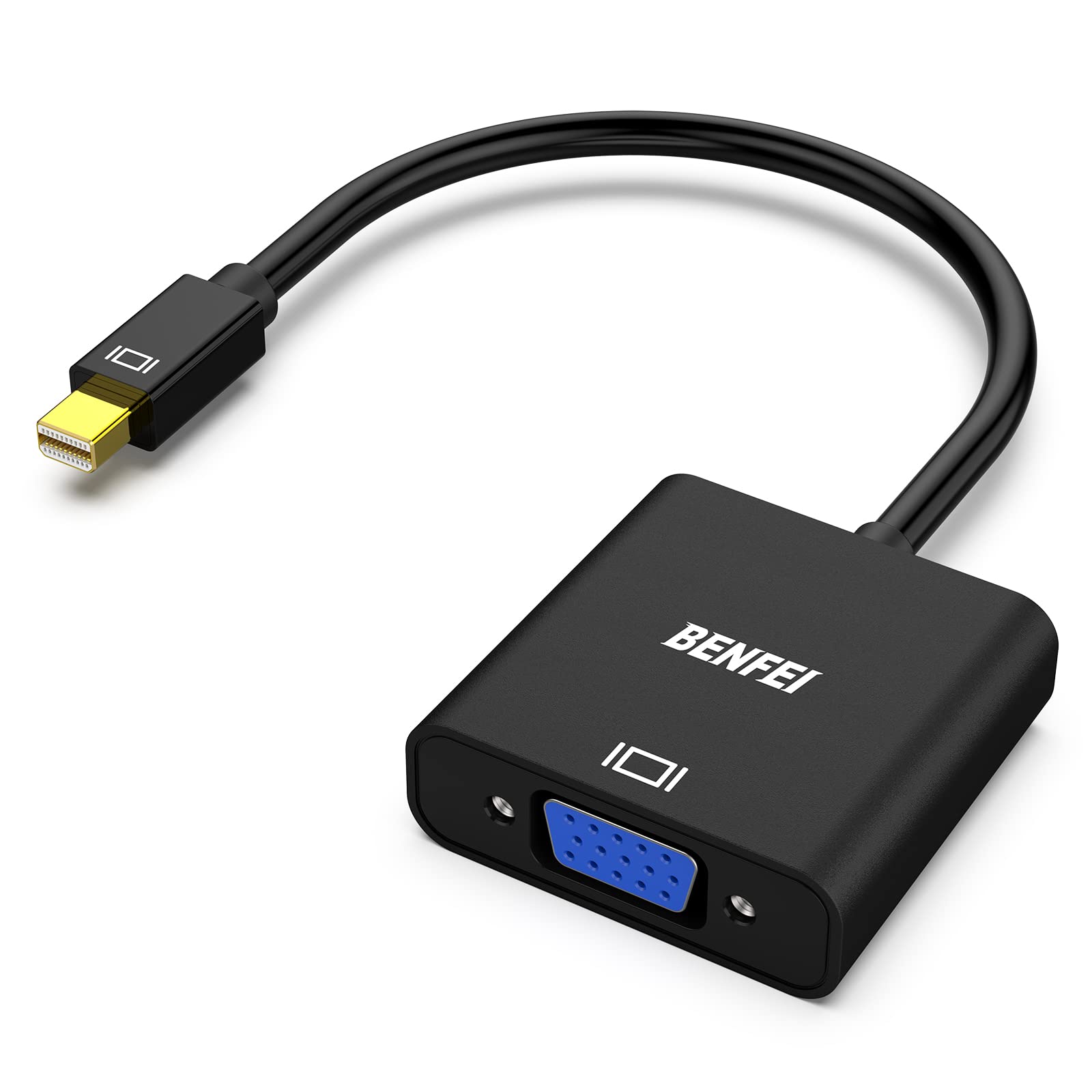 BENFEI Mini DisplayPort to VGA Adapter - Thunderbolt Compatible Mini DP to VGA Converter for MacBook, ThinkPad, Surface Pro - Connect Monitor/Projector for Work Presentations & Home Theater