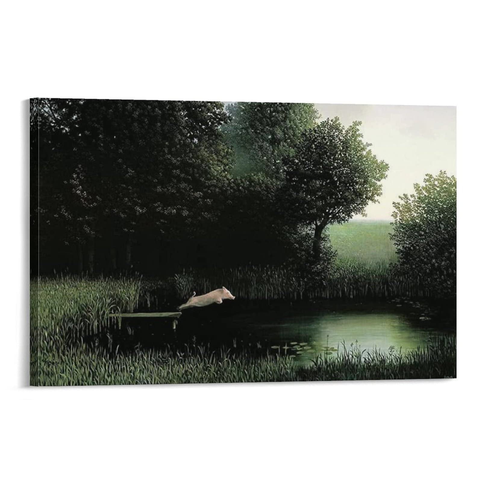 Michael Sowa Art Prints - Funny Animal Posters (Guinea Fowl, Diving Pig, Blue Sofa, Dog with Cone) - Aesthetic Wall Art for Bedroom, Living Room & Office Decor - Perfect for Home, Dorm & Gift Giving