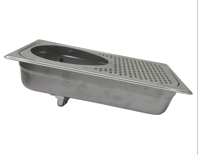 Krome Milk Rinser Side Spray Tray with Large Drain & Strainer - Perfect for Commercial Kitchens, Dairy Farms & Food Processing Plants