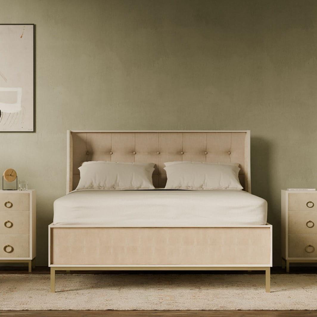 Amanda Shagreen Bed by Sonder - Luxury Bed Frame Rental | Weekly Pricing | Perfect for Vacation Homes & Short-Term Rentals