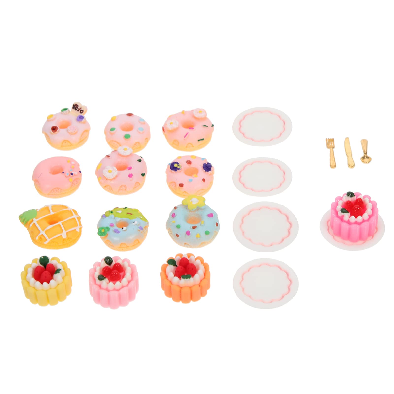 iBasenice Miniature Food Donuts Set - Tiny Dollhouse Decorations, Mini Dessert Pastry Toys for Dolls, Scrapbooking & Shoe Decor | Perfect for DIY Crafts, Birthday Cake Toppers & Miniature Scenes