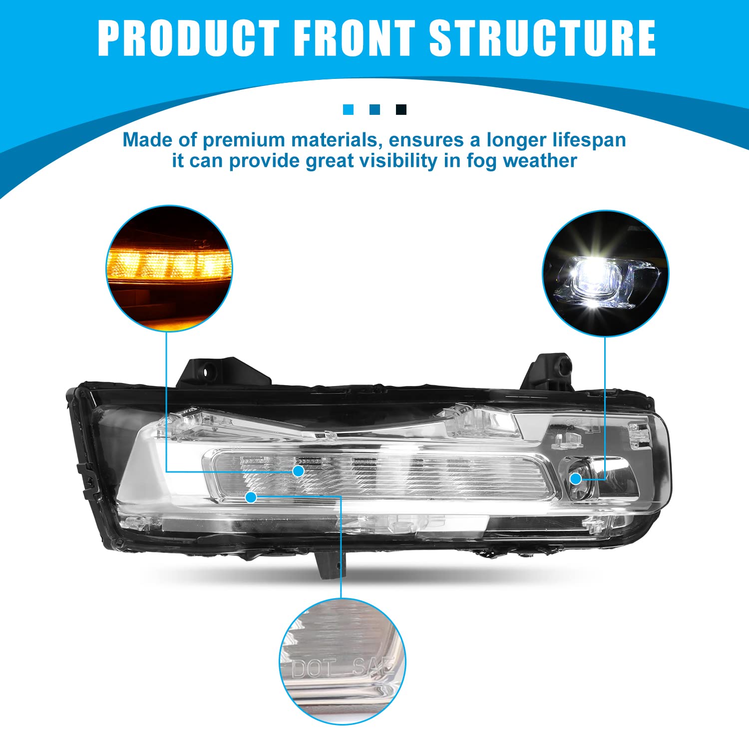 **2018-2020 Ford Mustang Fog Light Replacement - CPW Sequential LED Turn Signal & Running Light Kit (Driver & Passenger Side) - Perfect for Night Driving & Enhanced Visibility**