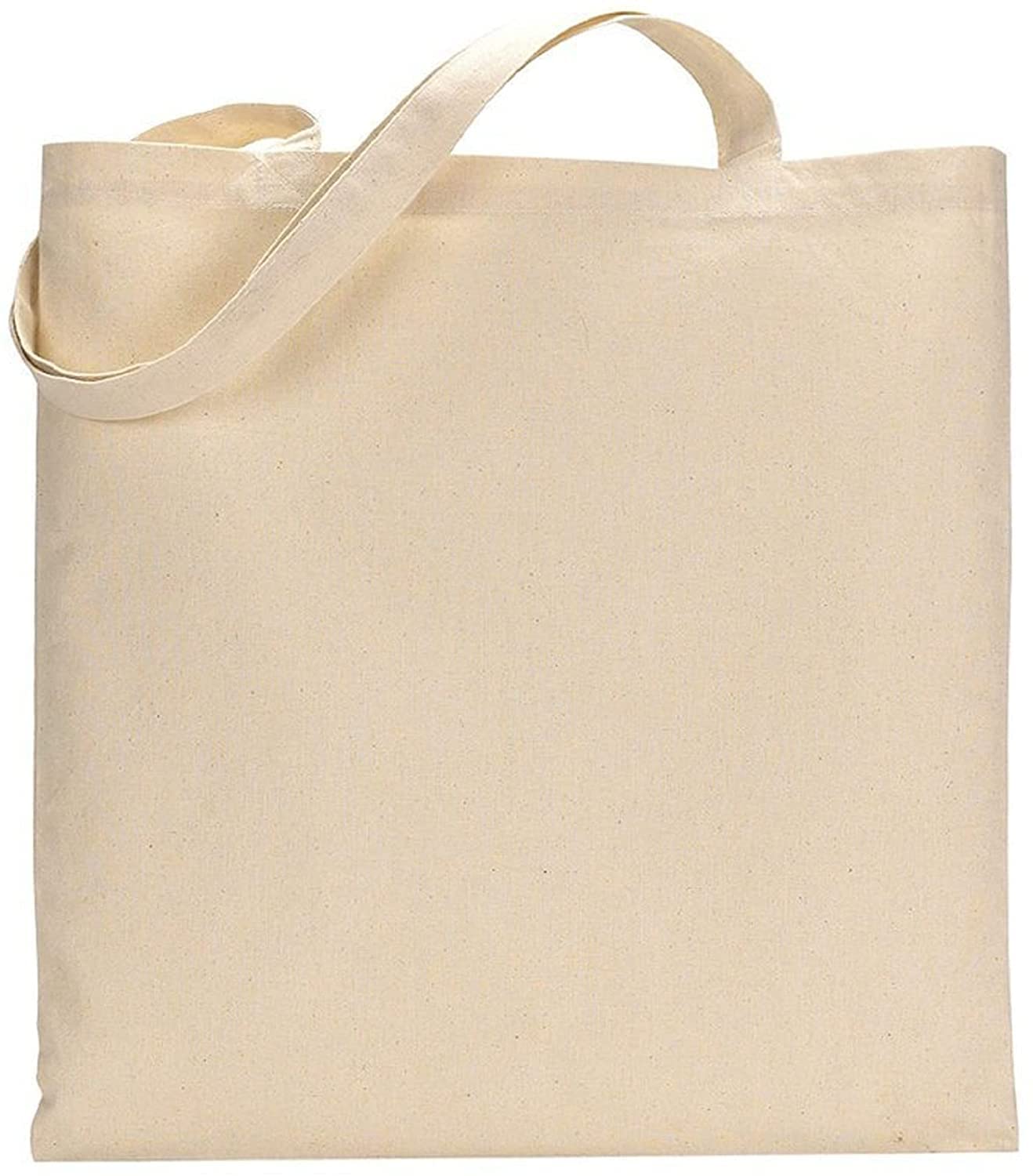 50 Pack Natural Cotton Canvas Tote Bags Bulk - Blank Reusable Shopping Bags for Grocery, Bookstore, School, Art Crafts & DIY Projects