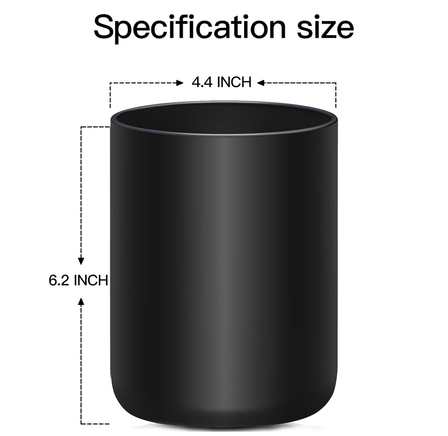 Black Matte Ceramic Utensil Holder for Kitchen Counter - 4.4x6.3 Inch Modern Cooking Tool Organizer | Spatula & Spoon Storage | Easy Clean Countertop Crock - Perfect for Stovetop, Baking & Meal Prep