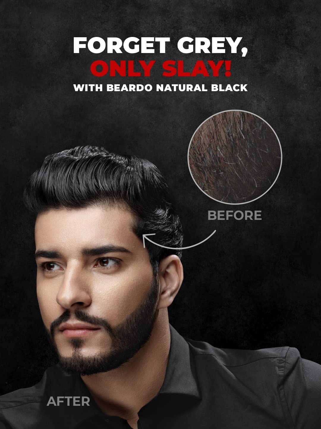 Beardo Natural Black Beard Color for Men - 60ml | Long Lasting Ammonia-Free Hair Dye | Easy Application, No Stains | Skin-Friendly Formula | Perfect for Daily Use & Special Occasions