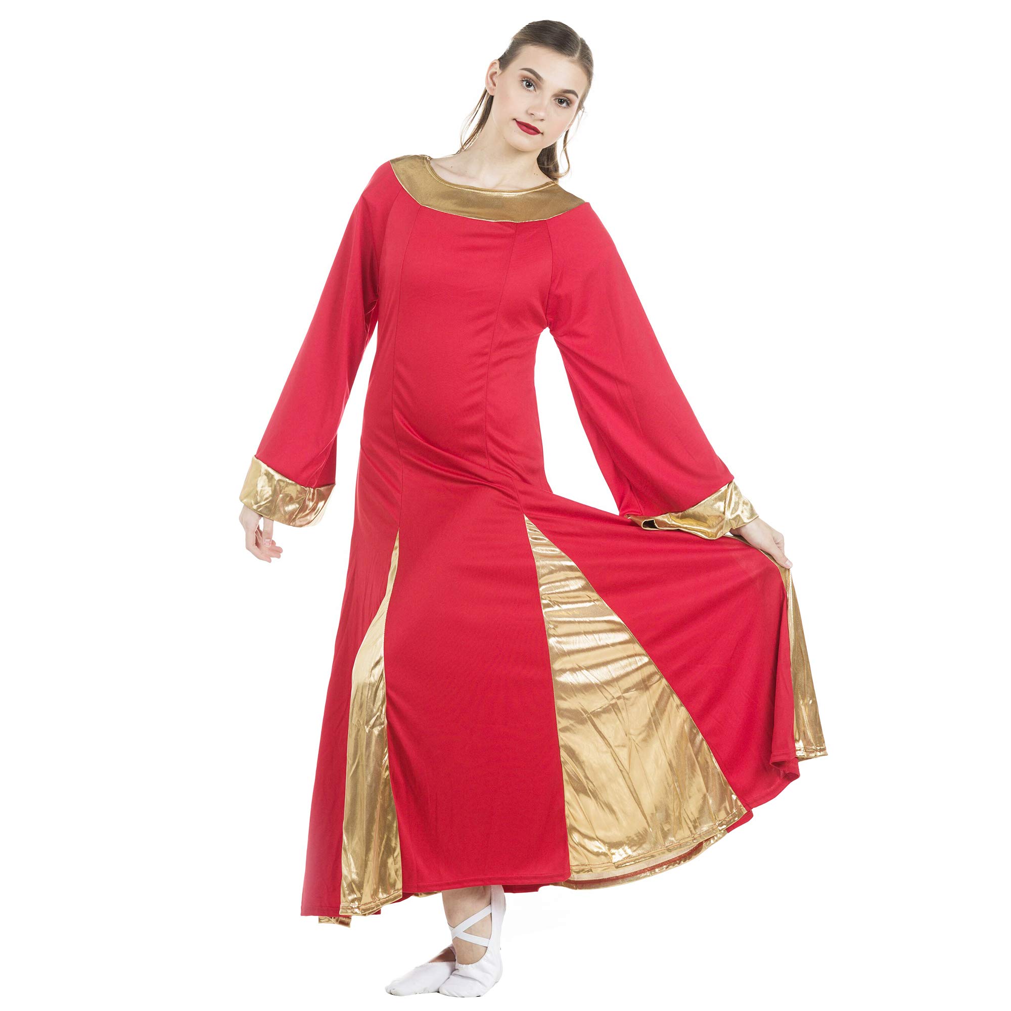 Danzcue Women's Praise Robe Dress - Elegant Church Worship Dress for Women, Comfortable Long Sleeve Choir Robe - Perfect for Church Services, Choir Performances & Religious Events