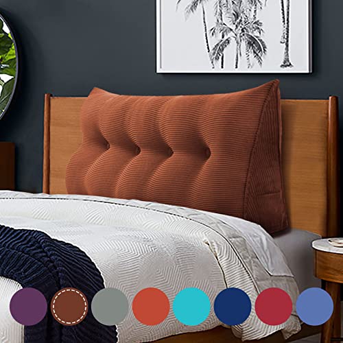 WOWMAX Large Triangular Reading Pillow with Removable Cover - Backrest Support Wedge for Day Beds, Bunk Beds & Headboards - Perfect Gift for Mom, Coffee Lovers & Book Enthusiasts - Ideal for Reading, Relaxing & Lounging in Bed or Living Room
