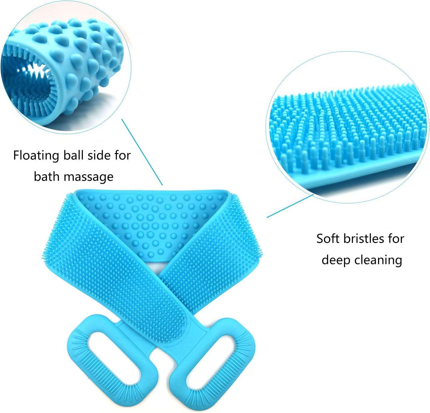 TopFinder® 28 Inch Silicone Back Scrubber - Exfoliating Bath Brush for Men & Women, Deep Cleansing Body Scrubber for Shower & Spa, Soft Skin Exfoliator for Smooth & Healthy Skin - Perfect for Back, Shoulders & Hard-to-Reach Areas