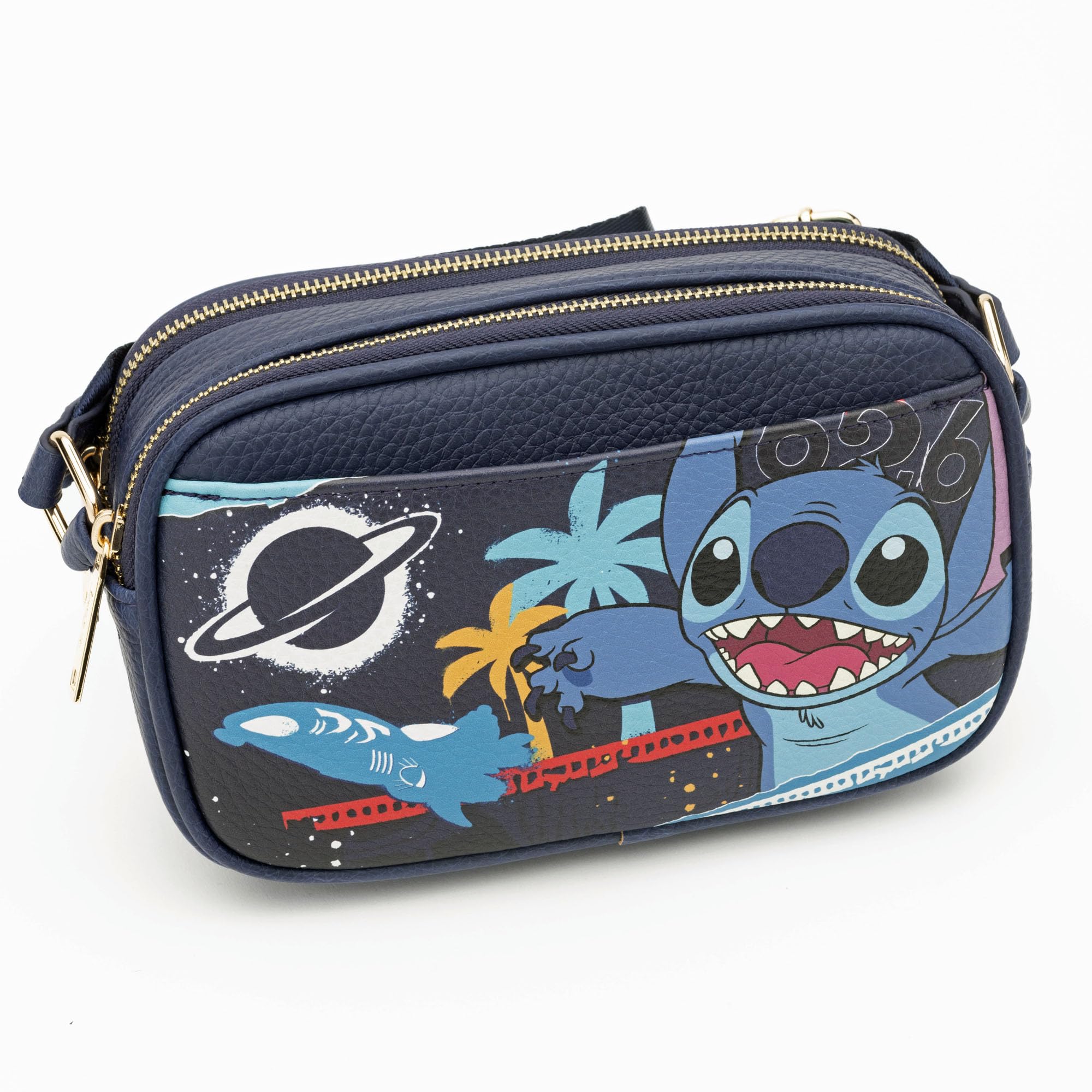 Stitch Designer Series Double Zipper Crossbody Shoulder Bag A25225 - Fashionable & Functional Purse for Women, Perfect for Travel, Work & Daily Use