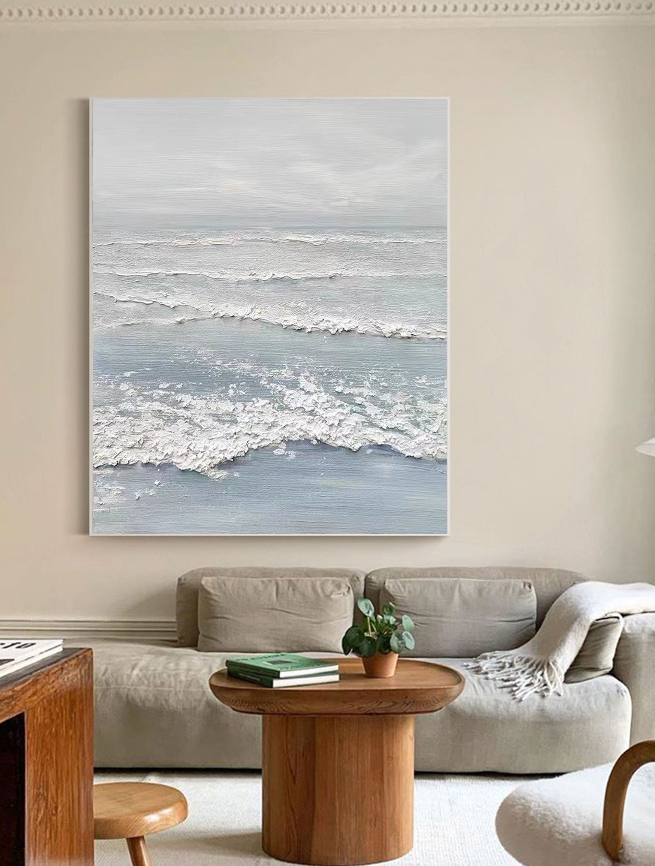 Ocean and Sky Painting #OS 040 - Handmade Canvas Wall Art for Home Decor, Living Room, Bedroom & Office - Calming Seascape Artwork for Coastal & Nautical Theme Interiors