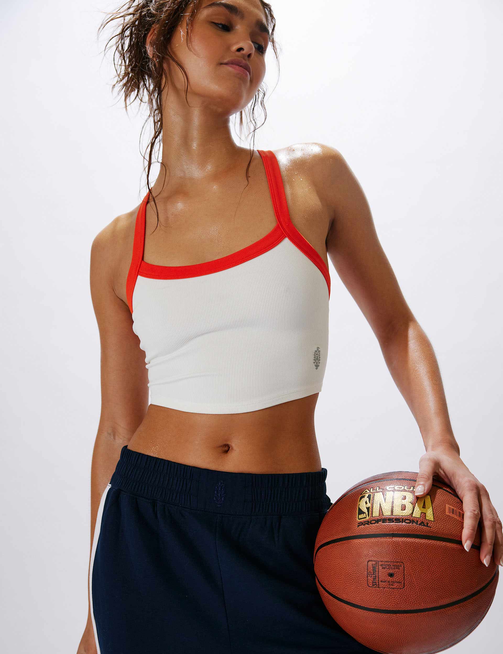 All Clear Colorblock Cami Top - White & Flame | Women's Fashion Staple for Casual Outfits & Layering