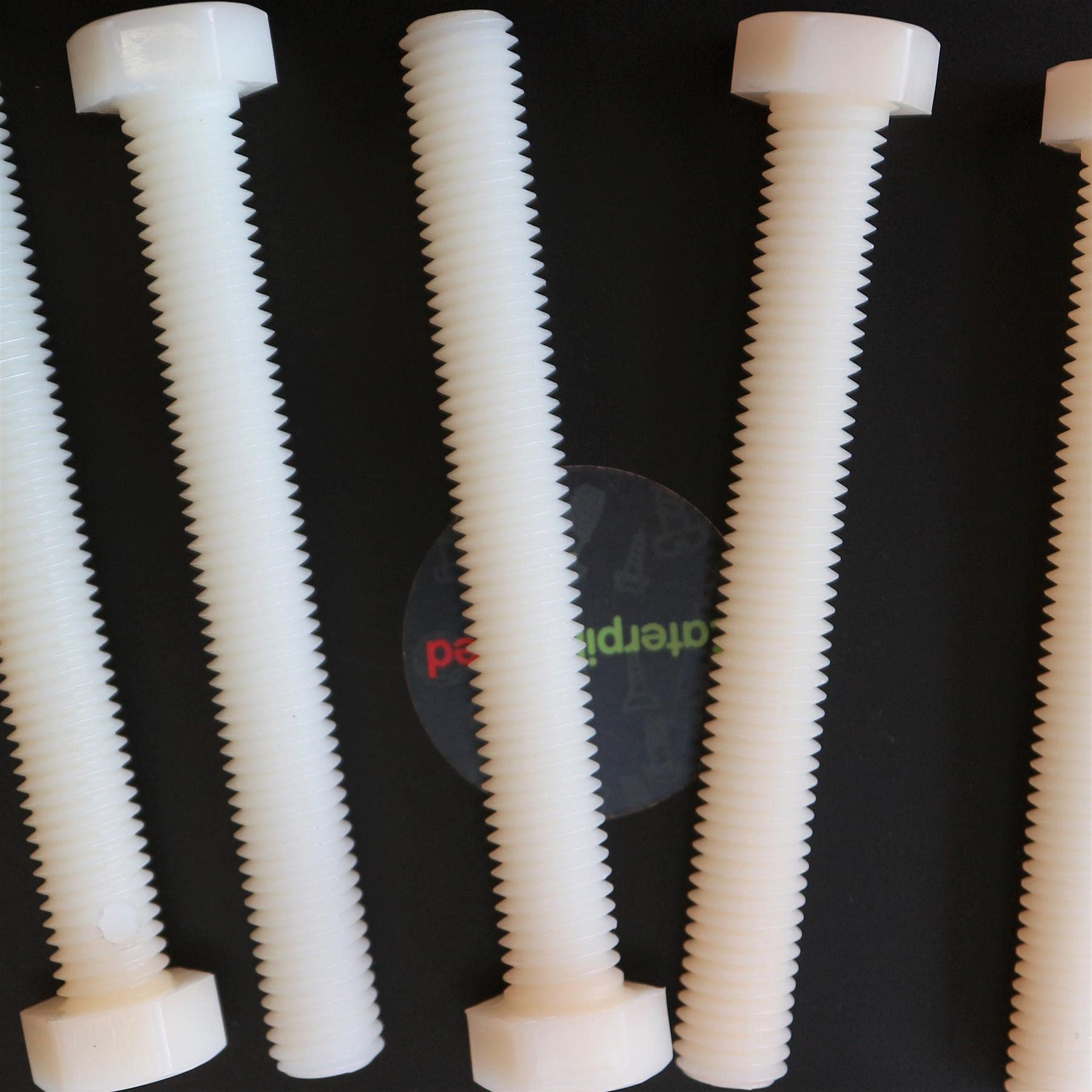 Hex Head Nylon Bolts M12 x 100mm (5-Pack) - for Furniture & DIY Projects