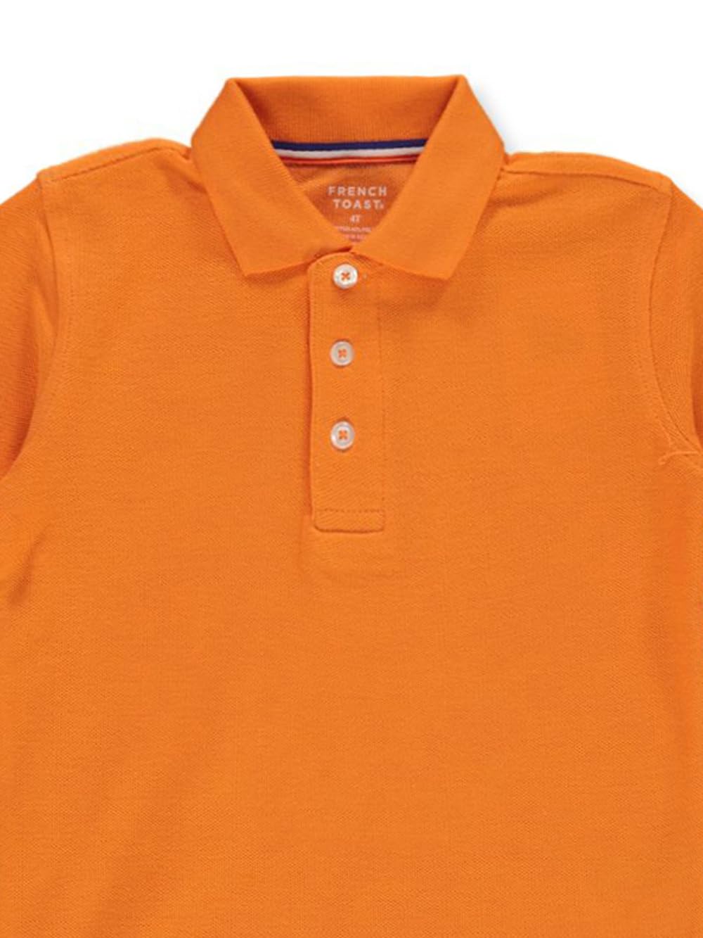 French Toast Unisex Short Sleeve Pique Polo Shirt - Orange, Size 3T | Comfortable Cotton Kids' Top for School, Playdates & Family Outings