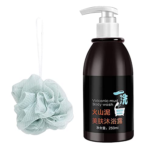 Volcanic Mud Body Wash - 250ml Deep Cleansing & Whitening Bath Cream for All Skin Types | Natural Exfoliation, Blackhead Removal, Moisturizing & Firming | Perfect for Daily Skincare & Spa Relaxation