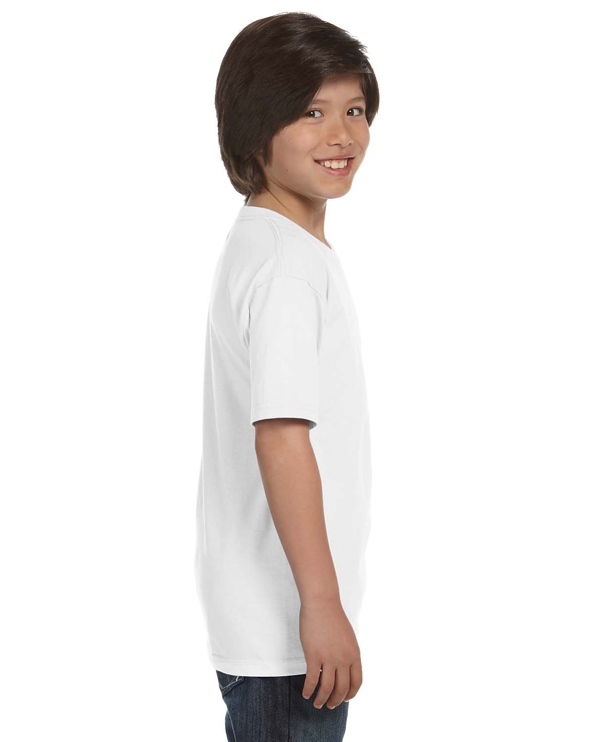 Gildan Boys DryBlend T-Shirt 5-Pack (G800B) - White, Medium - Soft Cotton Crewneck Tees for School, Sports & Everyday Wear