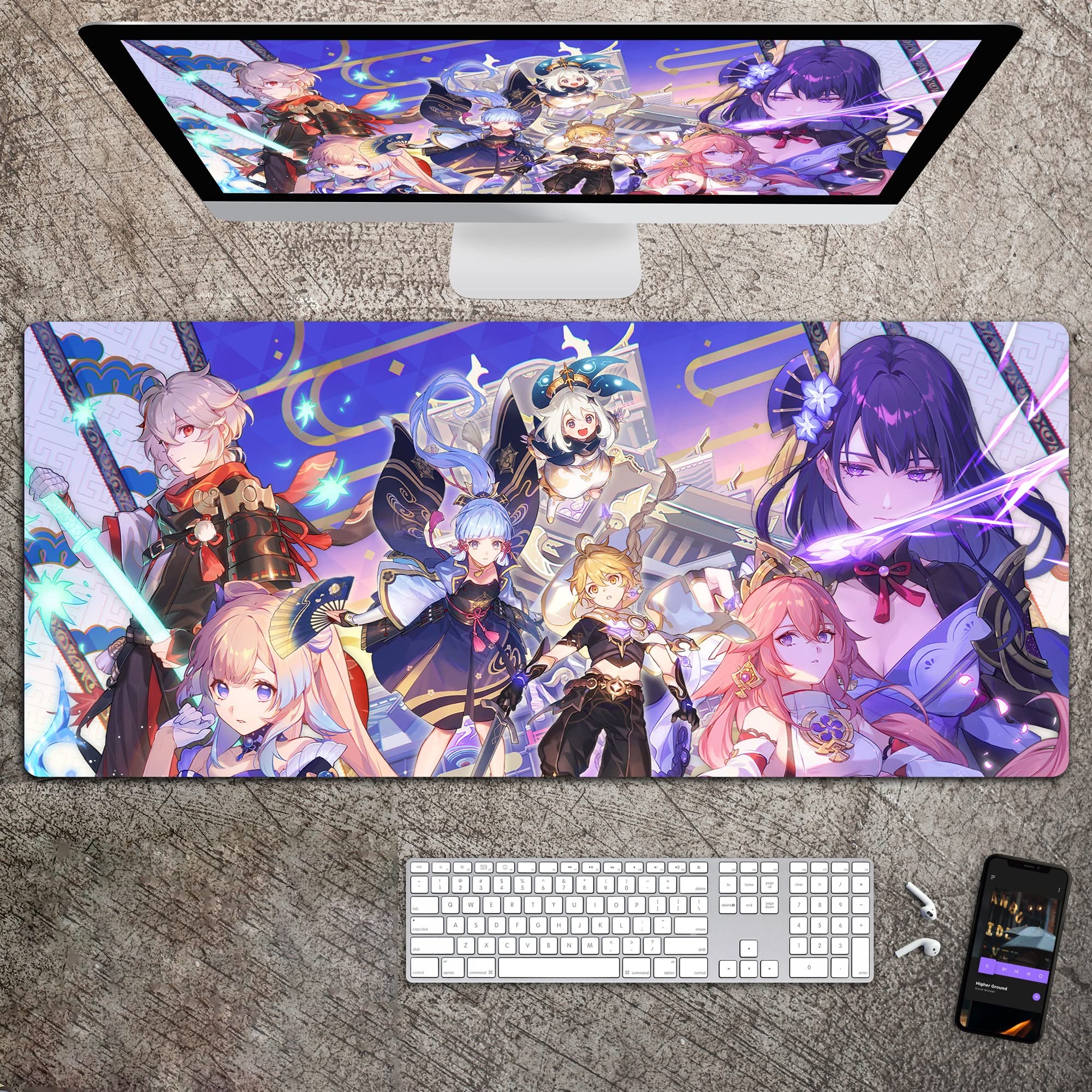 Genshin Impact Kamisato Ayaka & Beelzebul Anime Mouse Pad - 11.8
