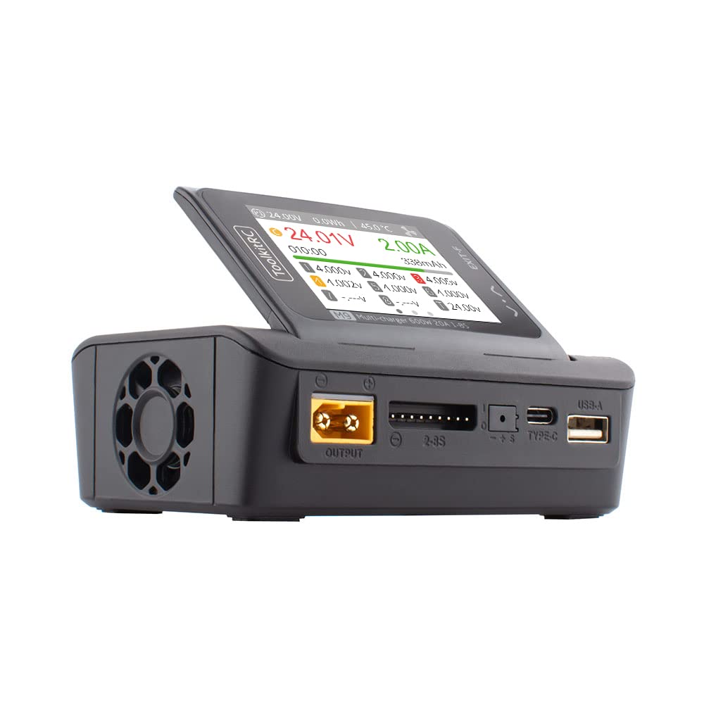 ToolkitRC M9 600W Smart Battery Charger - Dual USB Fast Charging for 1-8S LiPo/LiHV/LiFe Batteries with Audio Alert | Perfect for RC Cars, Drones, and DIY Electronics Projects