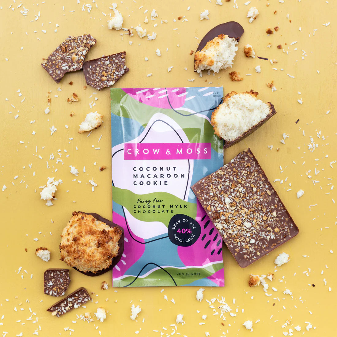 Organic Coconut Milk Macaroon Cookies with Rich Chocolate - Gluten-Free Vegan Treats for Parties, Gifts & Dessert Platters