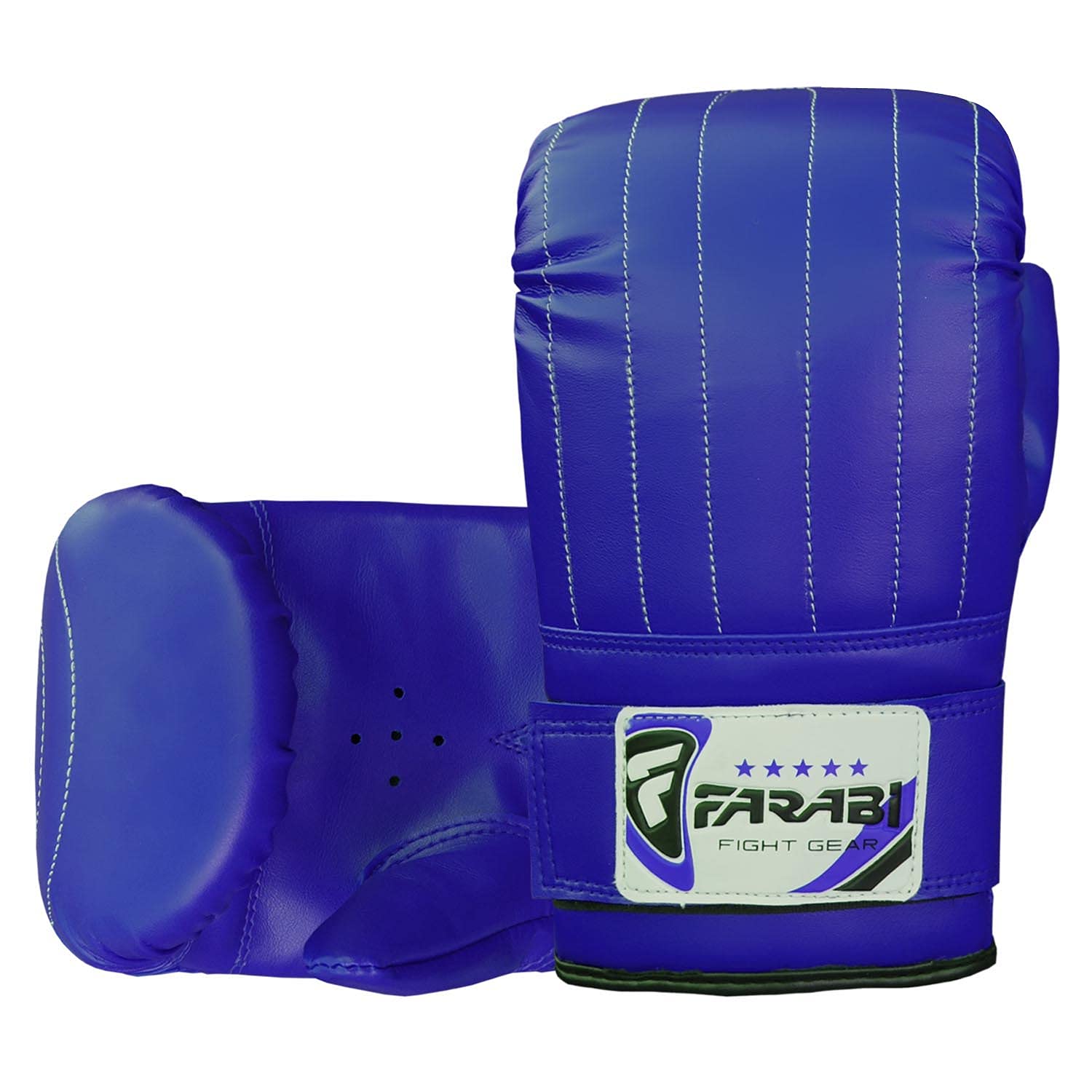 Farabi Sports MMA Muay Thai Kickboxing Training Gloves - Professional Boxing Bag Mitts for Fitness & Gym Workouts (Blue, Large) - Perfect for Punching Bag Training, Sparring & Combat Sports Practice
